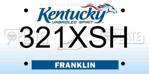 321XSH Kentucky License Plate