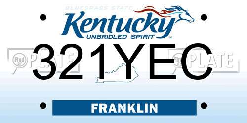 321YEC Kentucky License Plate