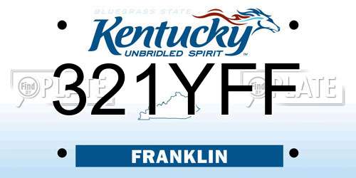321YFF Kentucky License Plate