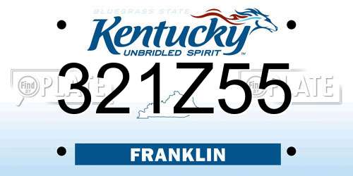 321Z55 Kentucky License Plate