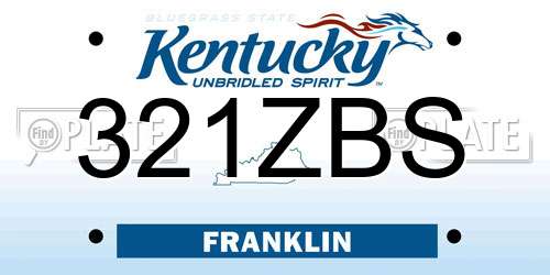 321ZBS Kentucky License Plate