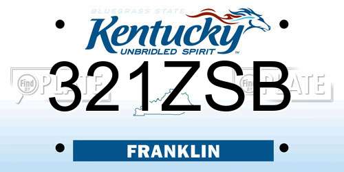 321ZSB Kentucky License Plate