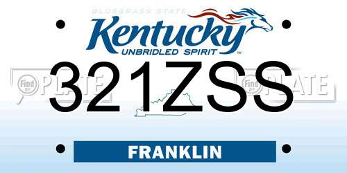 321ZSS Kentucky License Plate