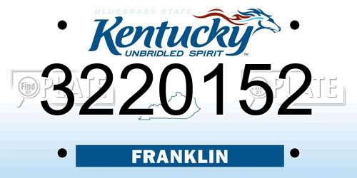 3220152 Kentucky License Plate