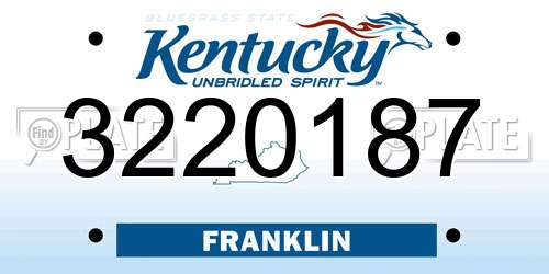 3220187 Kentucky License Plate