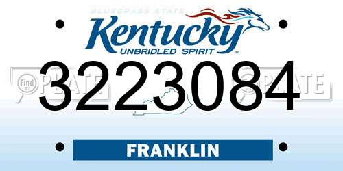 3223084 Kentucky License Plate