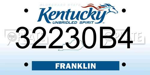32230B4 Kentucky License Plate