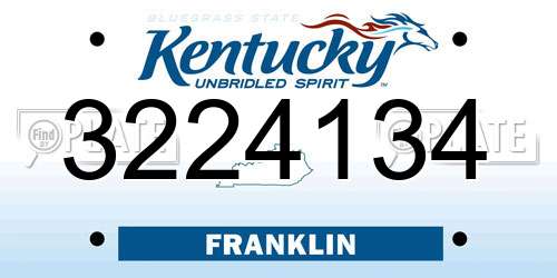 3224134 Kentucky License Plate