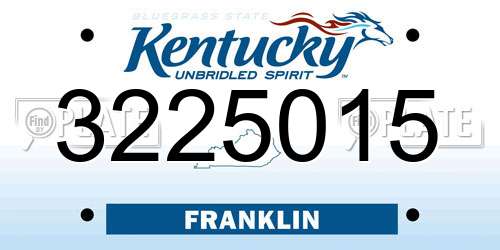 3225015 Kentucky License Plate