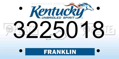 3225018 Kentucky License Plate