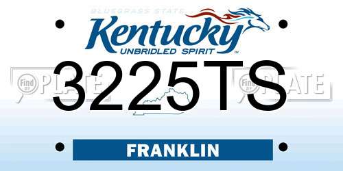 3225TS Kentucky License Plate