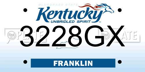 3228GX Kentucky License Plate