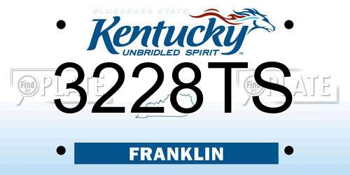 3228TS Kentucky License Plate