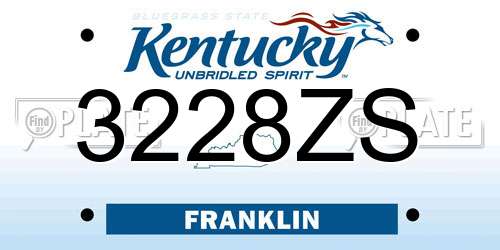 3228ZS Kentucky License Plate