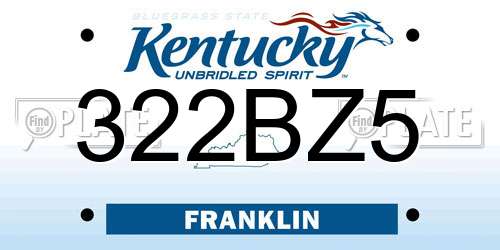 322BZ5 Kentucky License Plate