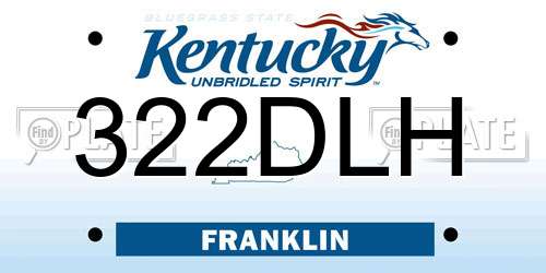 322DLH Kentucky License Plate