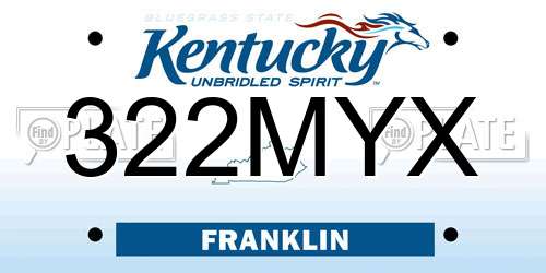 322MYX Kentucky License Plate