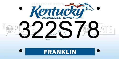 322S78 Kentucky License Plate