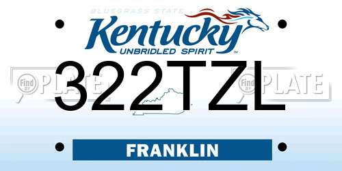 322TZL Kentucky License Plate