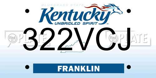 322VCJ Kentucky License Plate