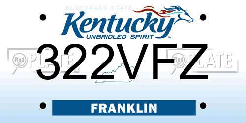 322VFZ Kentucky License Plate