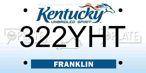 322YHT Kentucky License Plate