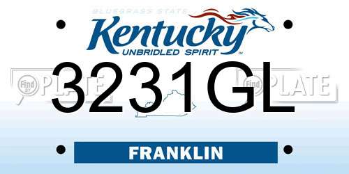 3231GL Kentucky License Plate