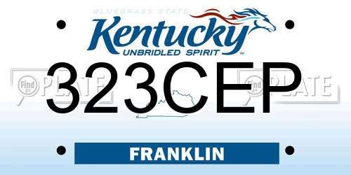 323CEP Kentucky License Plate