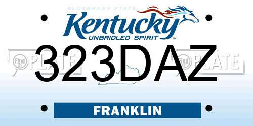 323DAZ Kentucky License Plate