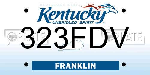 323FDV Kentucky License Plate