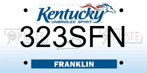 323SFN Kentucky License Plate