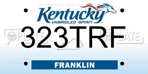323TRF Kentucky License Plate