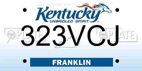 323VCJ Kentucky License Plate