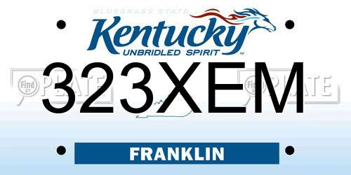 323XEM Kentucky License Plate