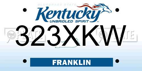 323XKW Kentucky License Plate