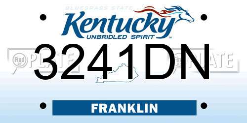 3241DN Kentucky License Plate