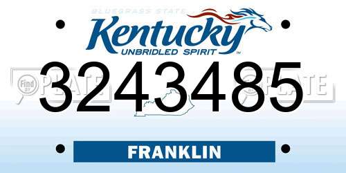 3243485 Kentucky License Plate