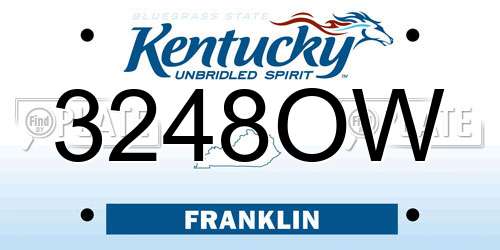 3248OW Kentucky License Plate