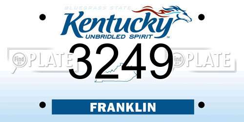 3249 Kentucky License Plate