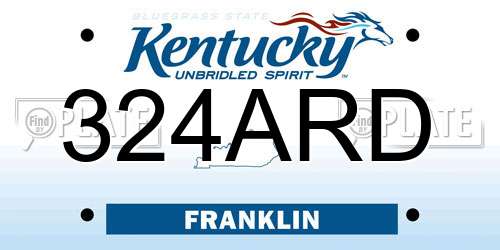 324ARD Kentucky License Plate