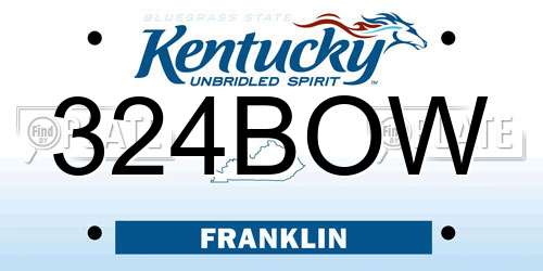 324BOW Kentucky License Plate