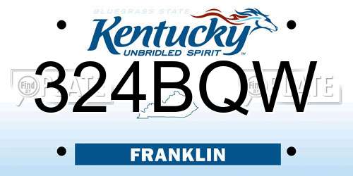 324BQW Kentucky License Plate