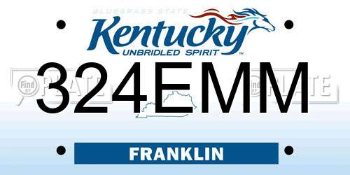 324EMM Kentucky License Plate