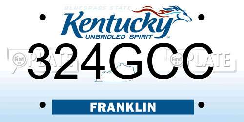 324GCC Kentucky License Plate