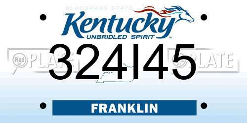324I45 Kentucky License Plate