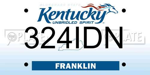 324IDN Kentucky License Plate