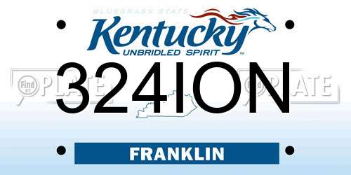 324ION Kentucky License Plate