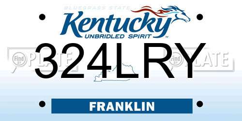 324LRY Kentucky License Plate