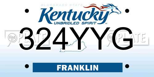 324YYG Kentucky License Plate