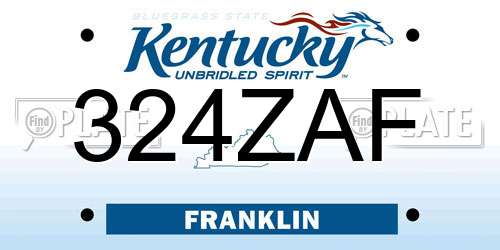 324ZAF Kentucky License Plate